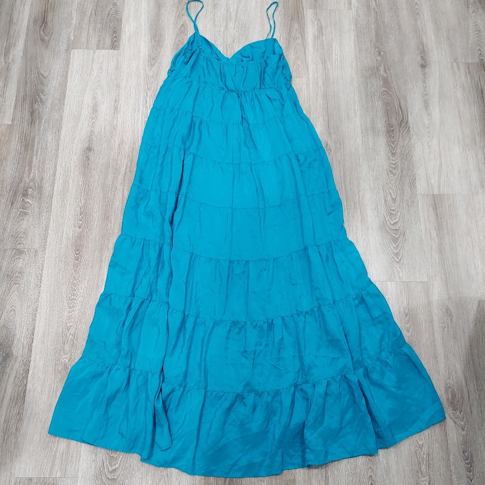 Ann Taylor Silk Blue Tiered Maxi Dress - Picture 7 of 7